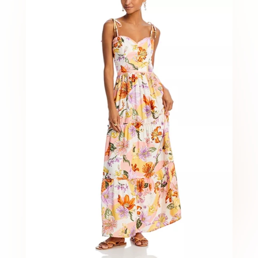 Aqua Bendita Suzie Vitreo Floral Maxi Dress Size L